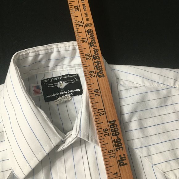 #8 Ruddock Pearl Snap Button Striped Classic Fit Shirt EL ranch wear vintage - Picture 3 of 6